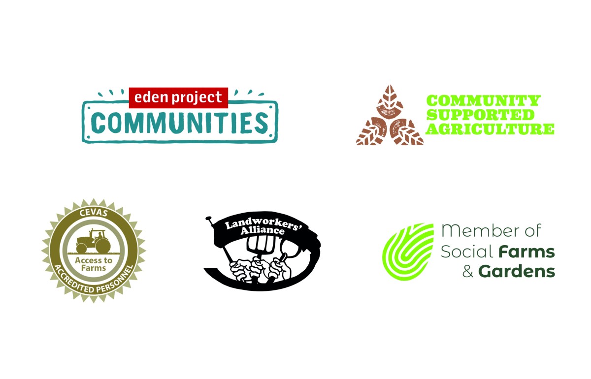 Our memberships include Eden Project Communities, Community Supported Agriculture Network, CEVAS, Landworkers Alliance, and Social Farms and Gardens.